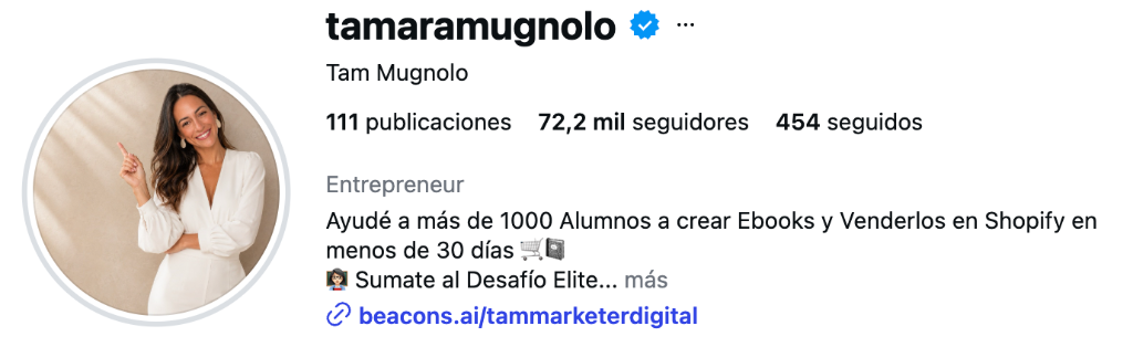 Perfil de Tamara Mugnolo
