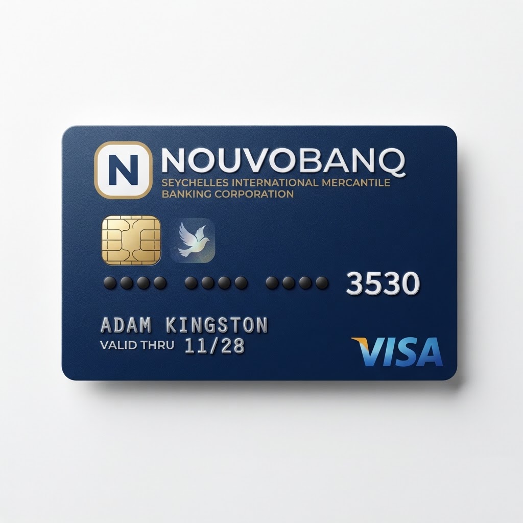 Nouvobanq Visa card — Adam Kingston, ending 3530