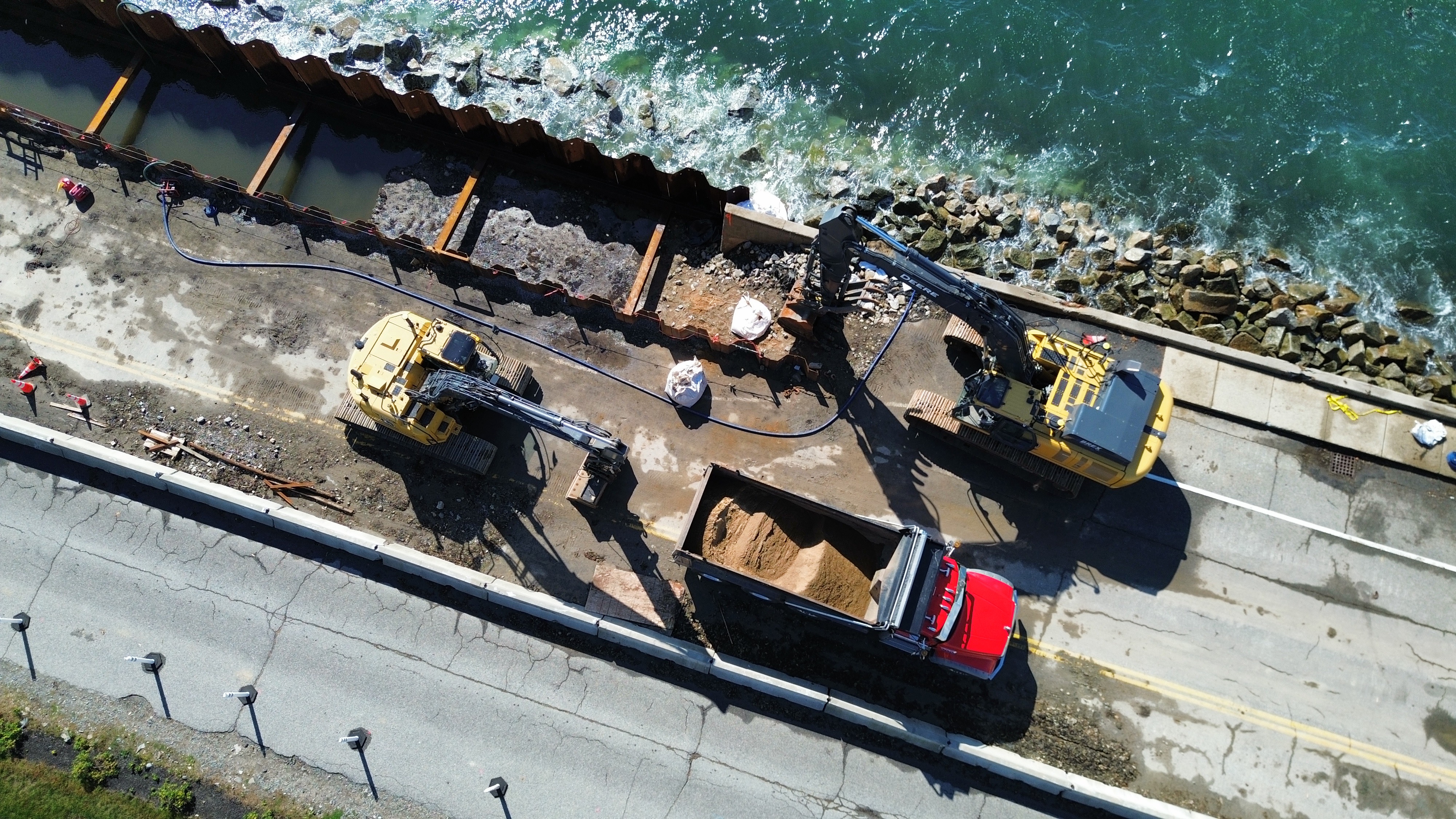 Kennebunk Seawall drone photo 7 — BREX Corp seawall reconstruction