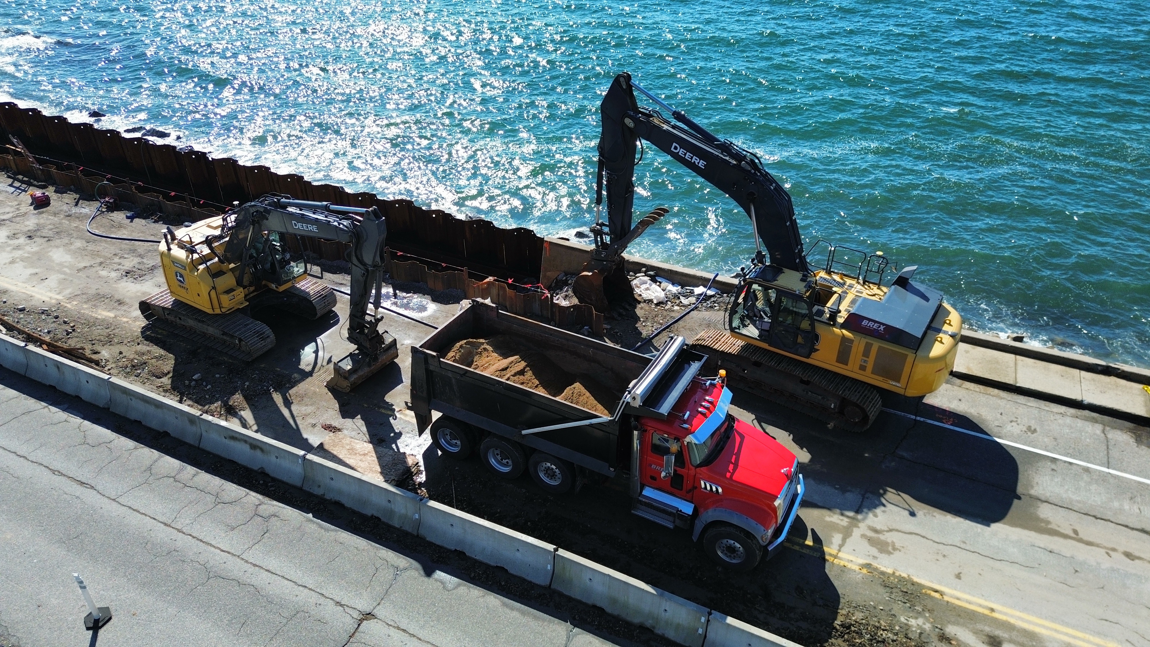 Kennebunk Seawall drone photo 3 — BREX Corp seawall reconstruction