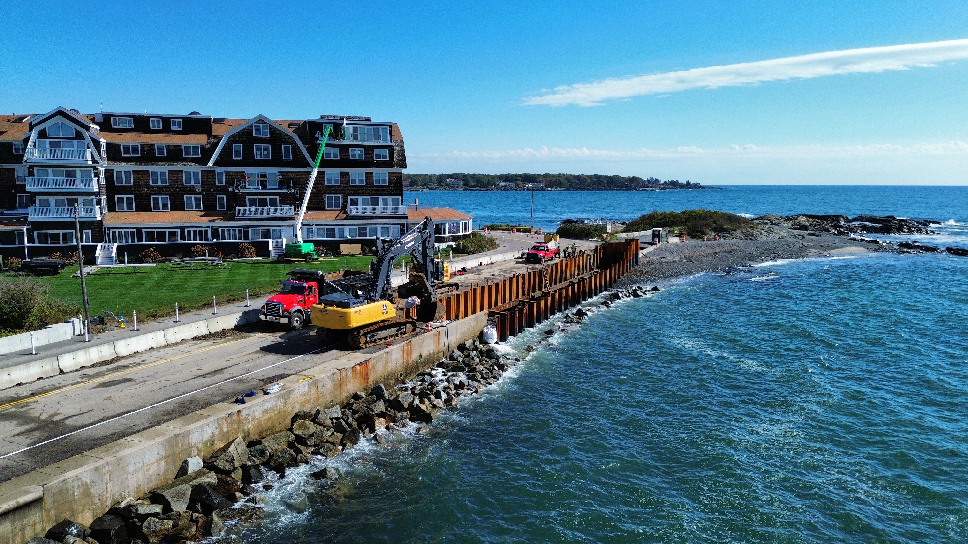 Kennebunk Seawall drone photo 8 — BREX Corp seawall reconstruction