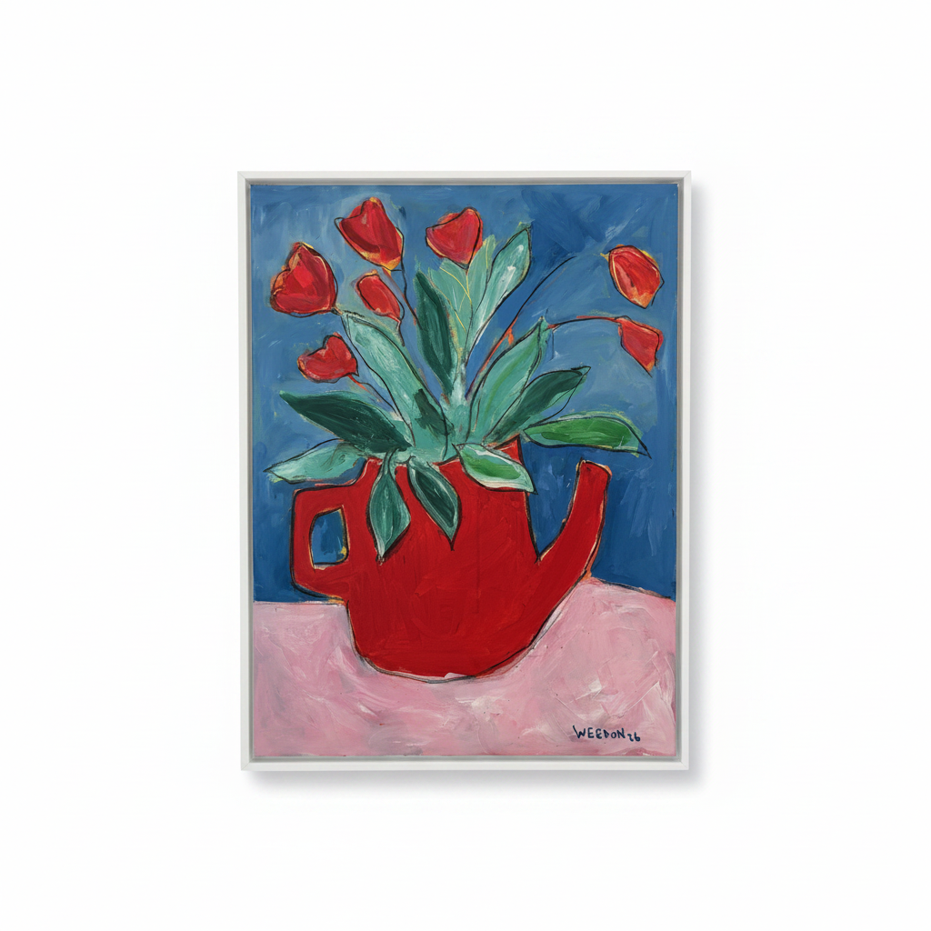 Red Teapot of Total Tulip Joy