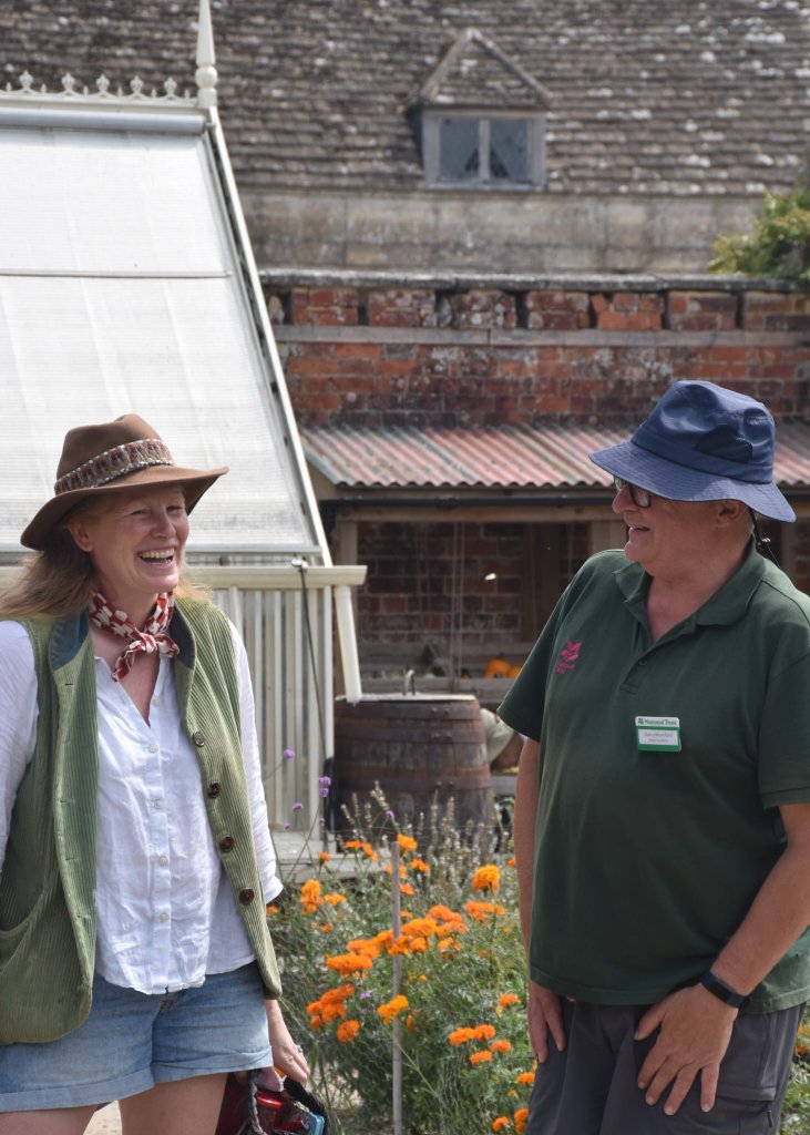 Georgie Weedon with the National Trust Head Gardener at Avebury