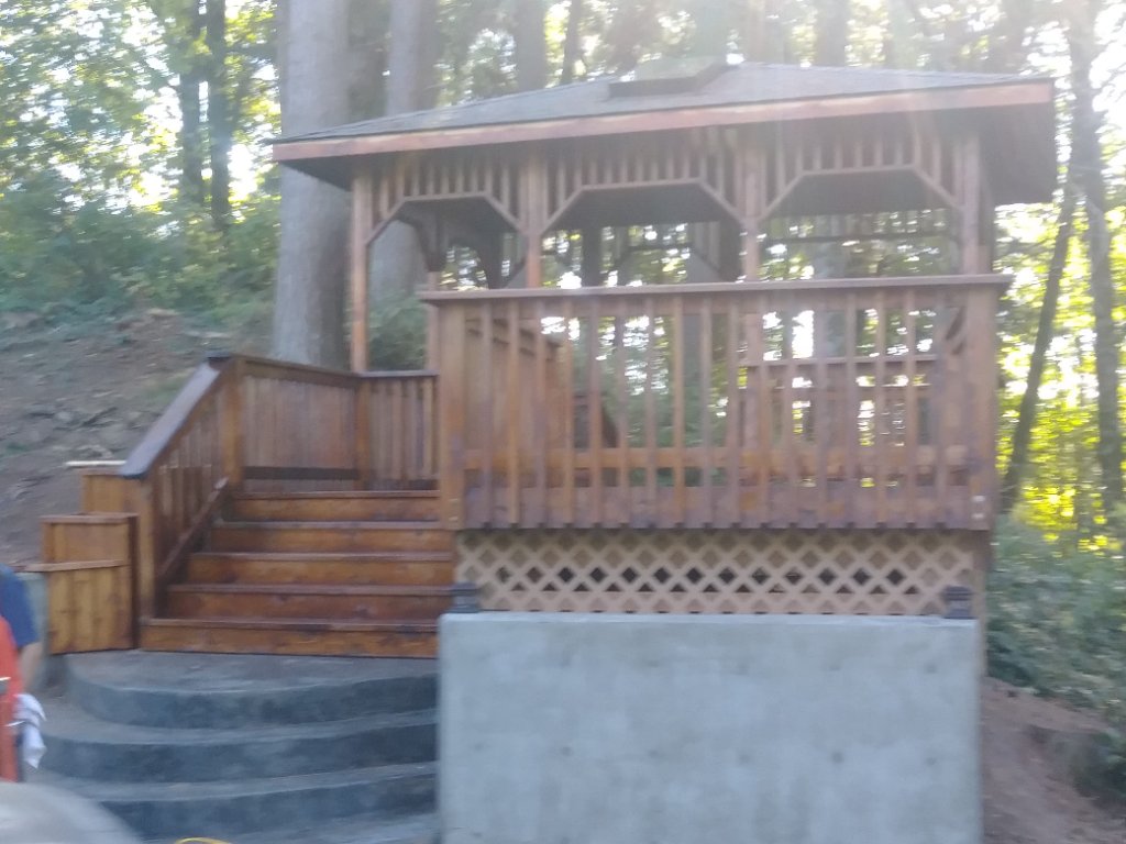 Completed gazebo and attached deck in Longview, WA