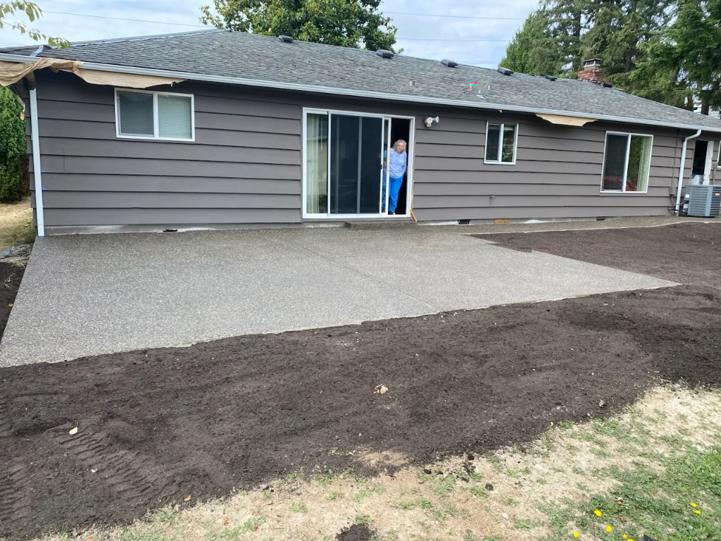 Exposed aggregate patio in Ridgefield, WA