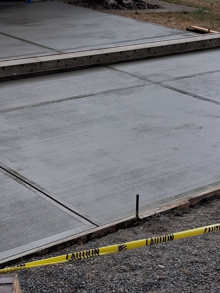 Fresh concrete slab in Kalama, WA