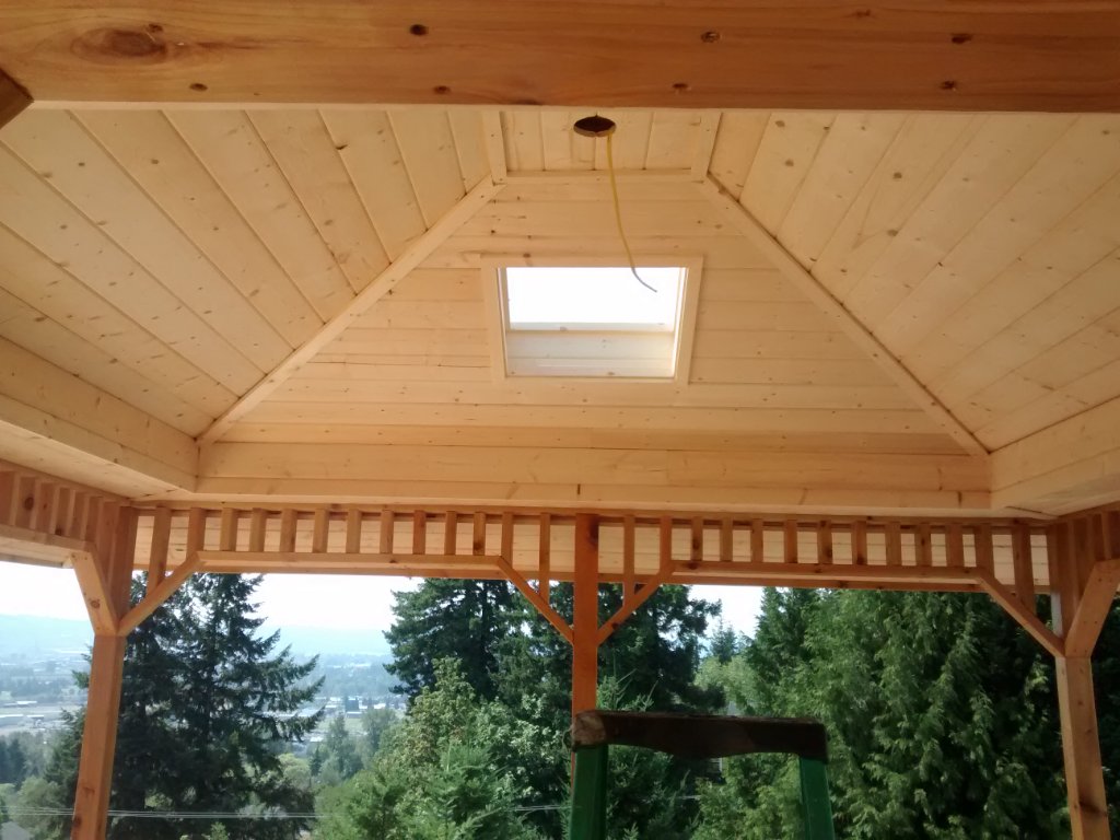Cedar gazebo interior