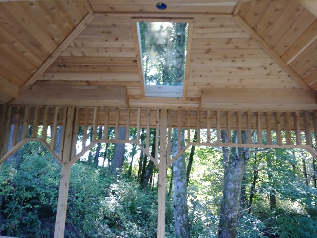 Gazebo with shingle roof