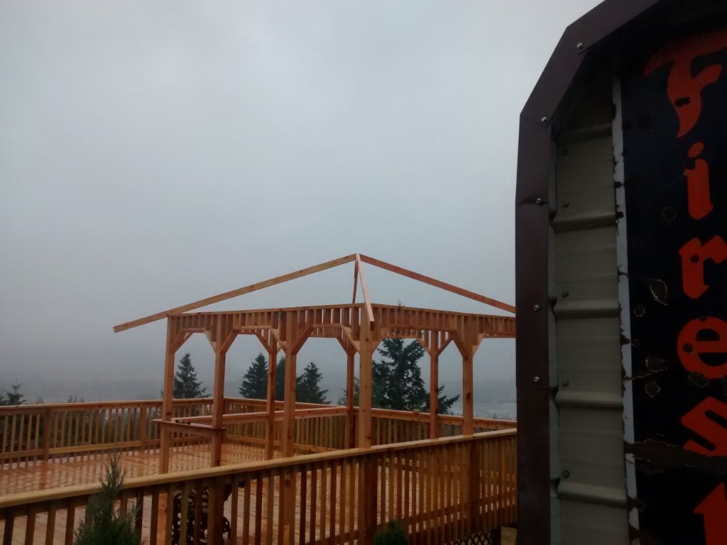 Large gazebo roof frame