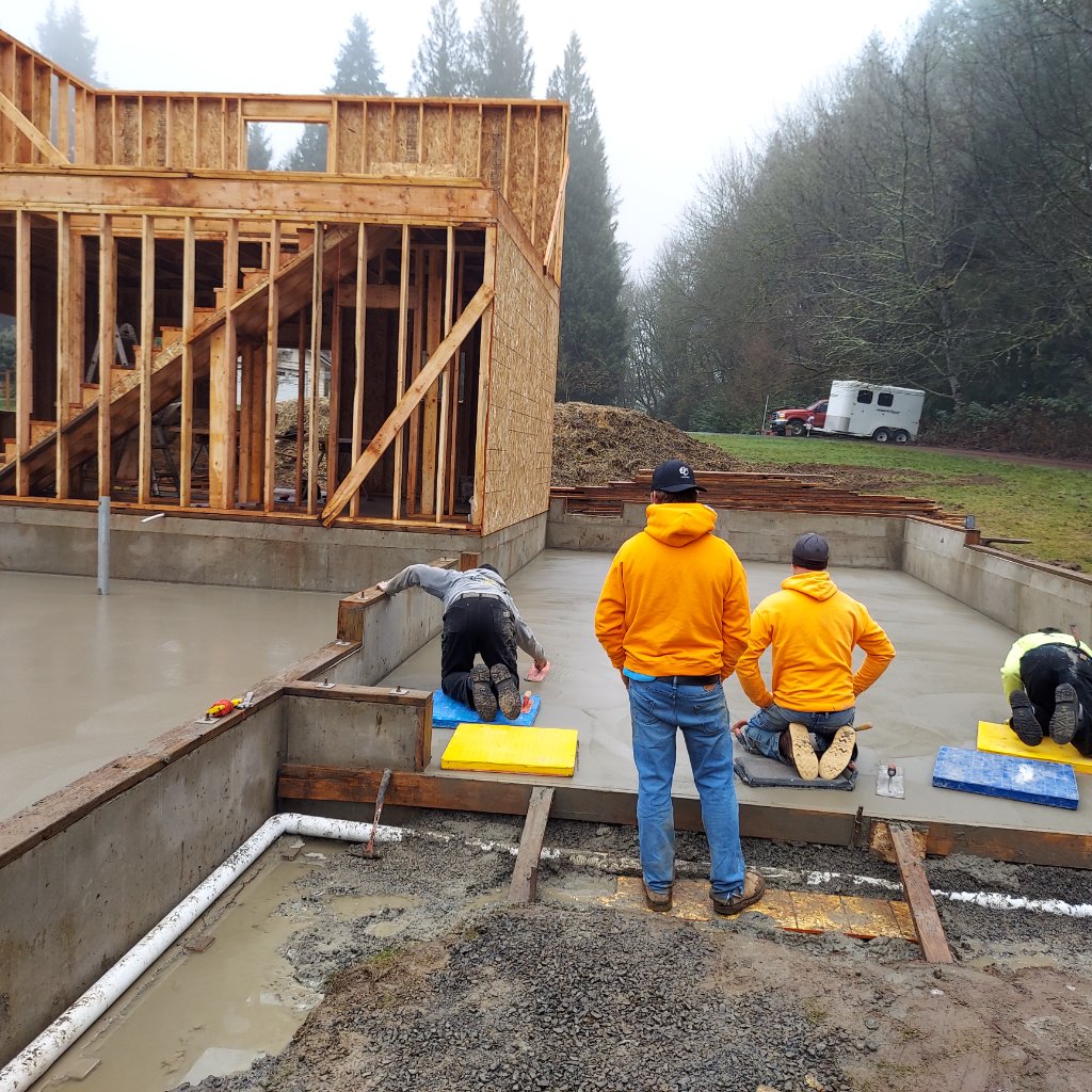 Foundation pour with framing in Woodland, WA