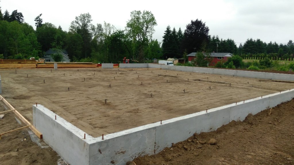 Large slab pour aerial in Battle Ground, WA