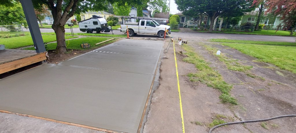 Concrete driveway overview in Longview, WA