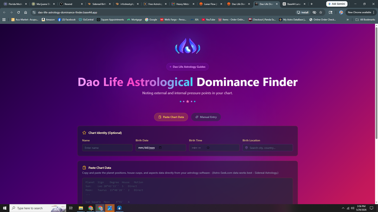 Dao Life Astrology Template template preview