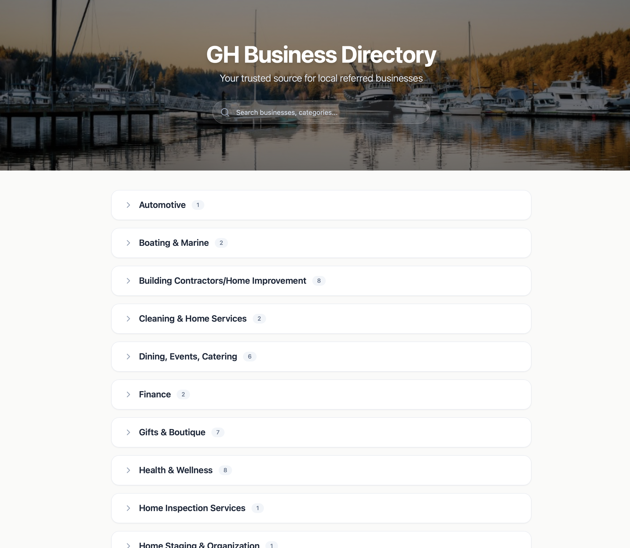 GH Community businesses template preview