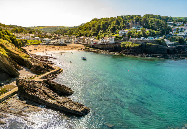 Combe Martin bay aerial view