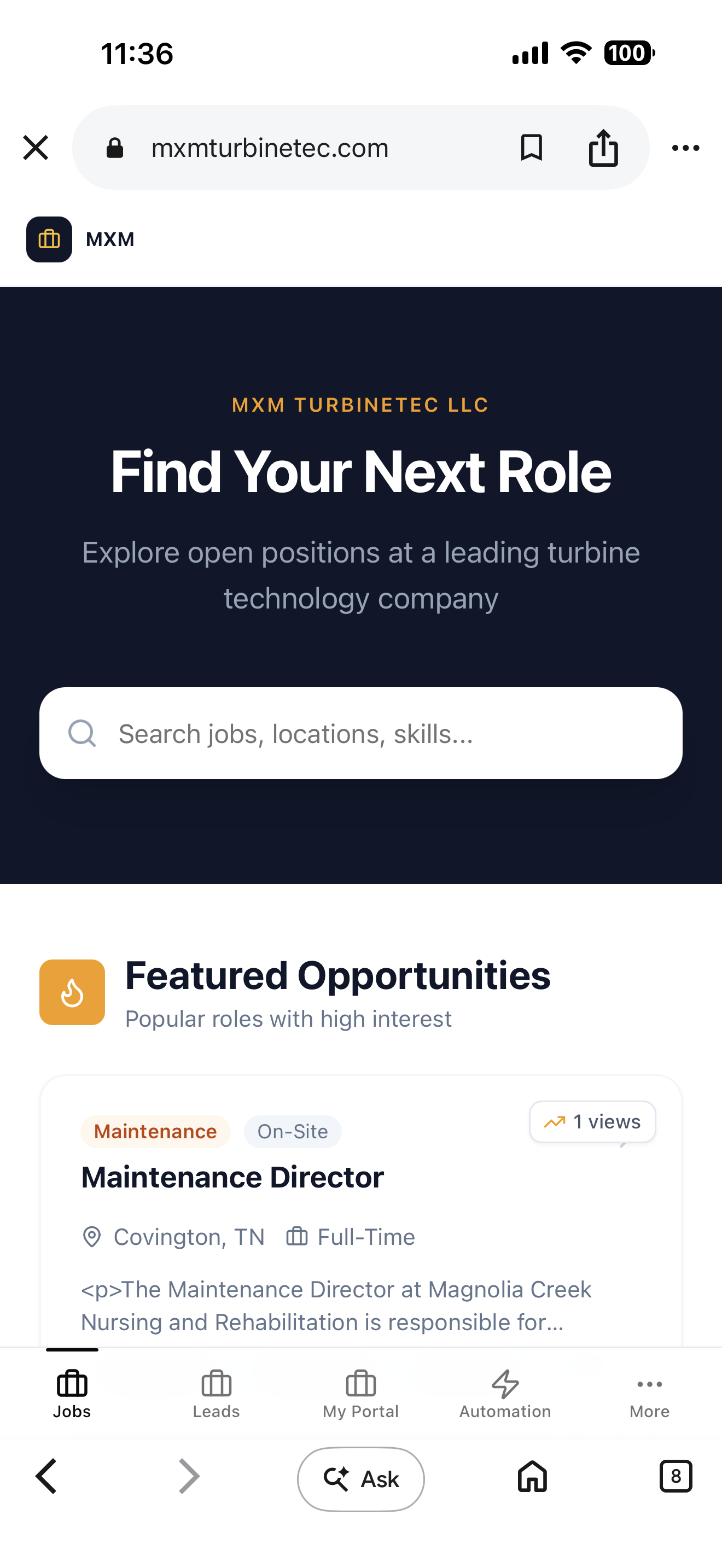 MXM Staffing Hub template preview