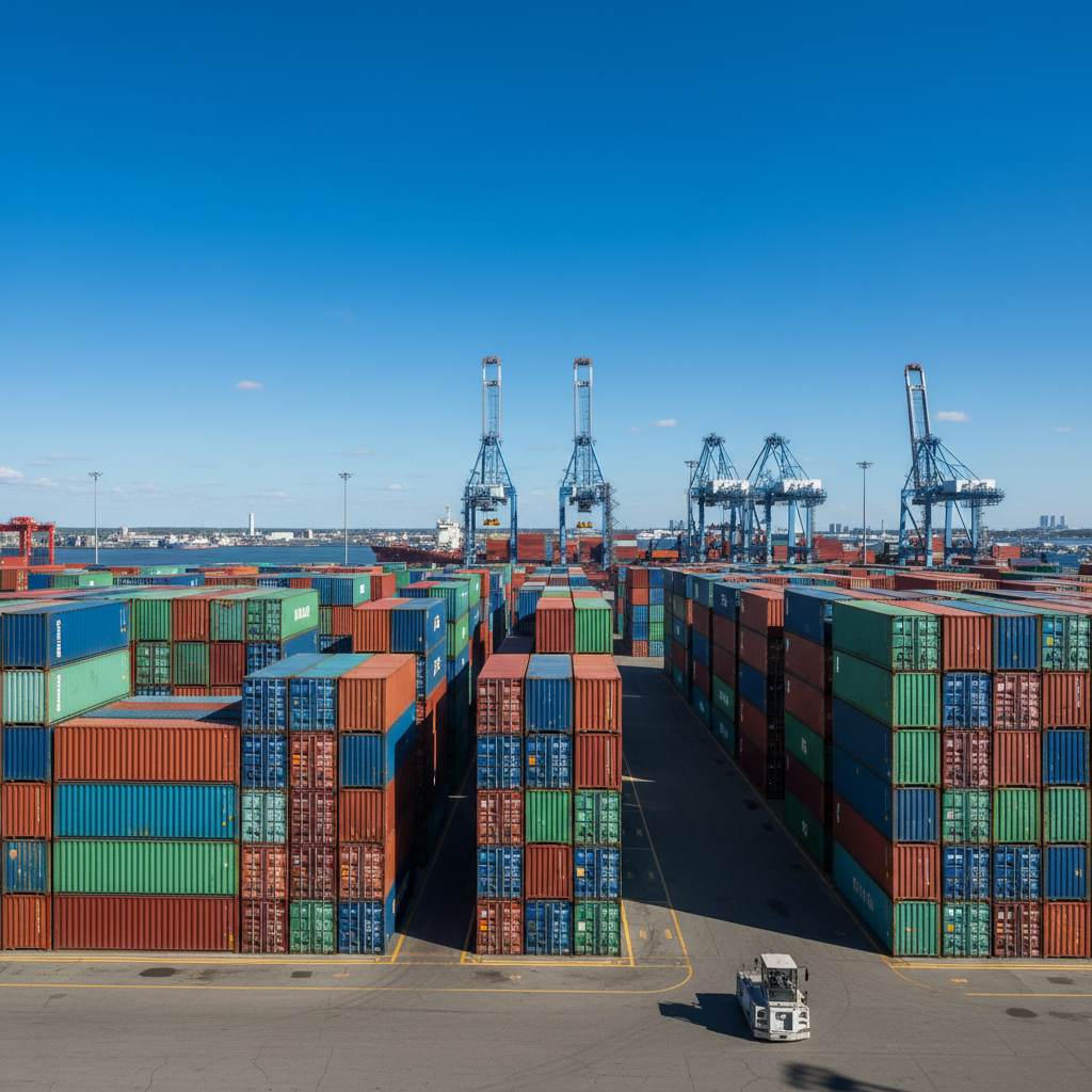 Shipping containers at port