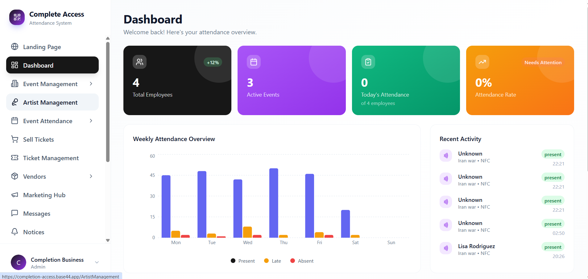 Complete Access template preview