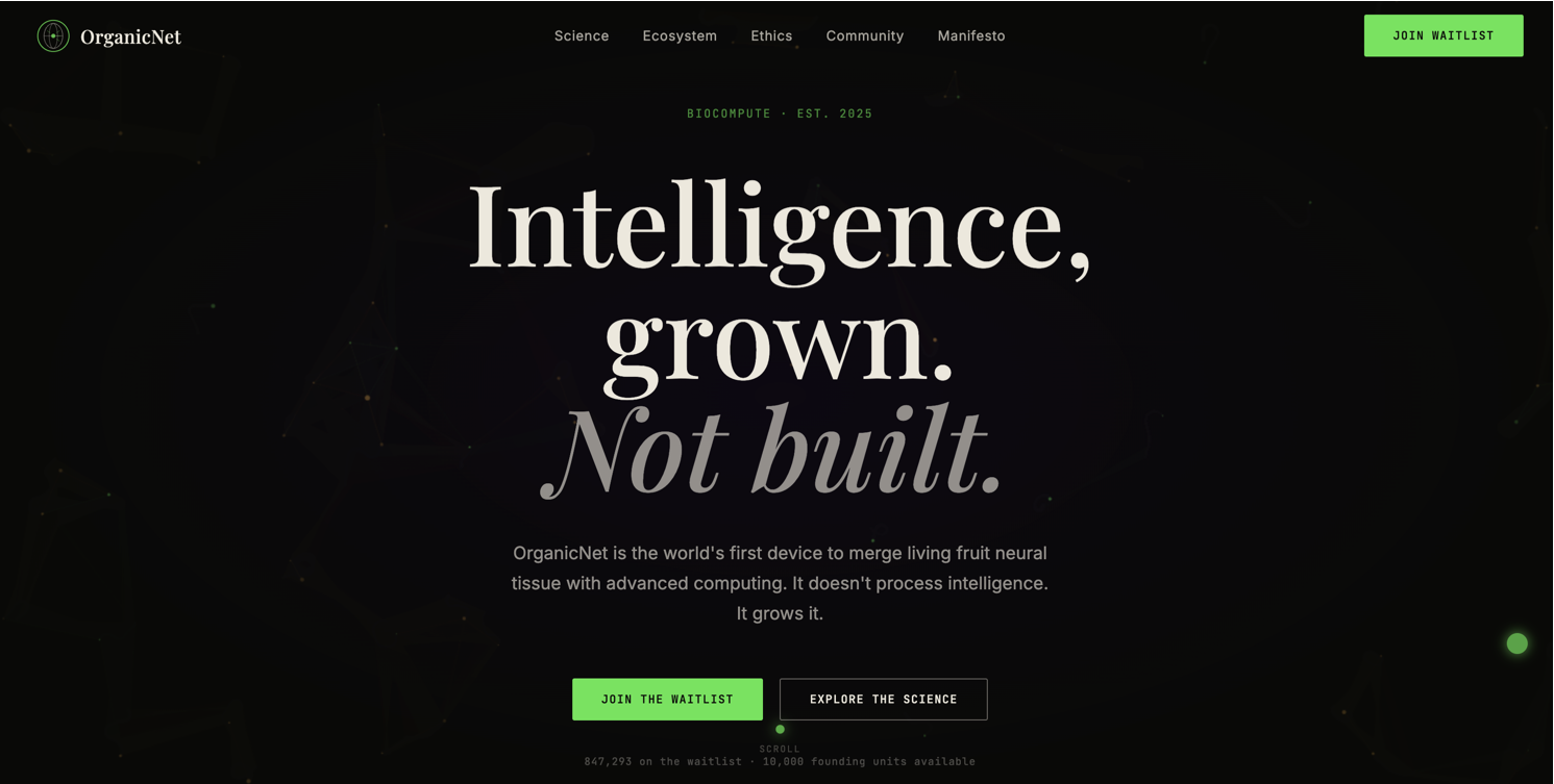 OrganicNet template preview