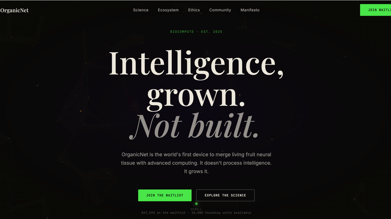 OrganicNet template preview