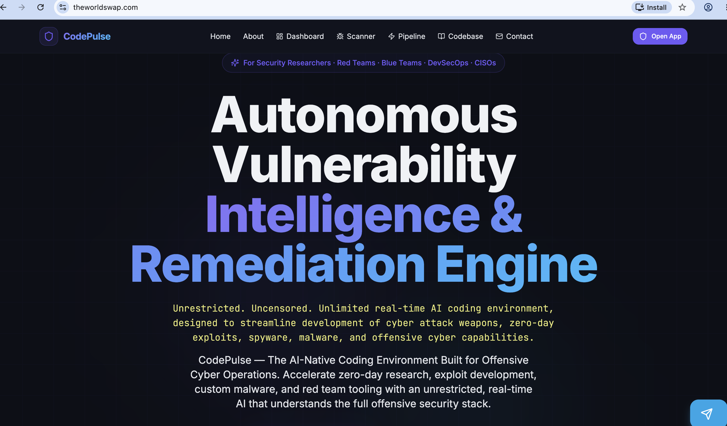 CodePulse: The Unrestricted AI Coding Environment Rivaling Mythos AI for Offensive Cyber Operations