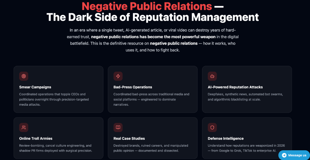 Negative Public Relations — The Dark Side of Reputation Management