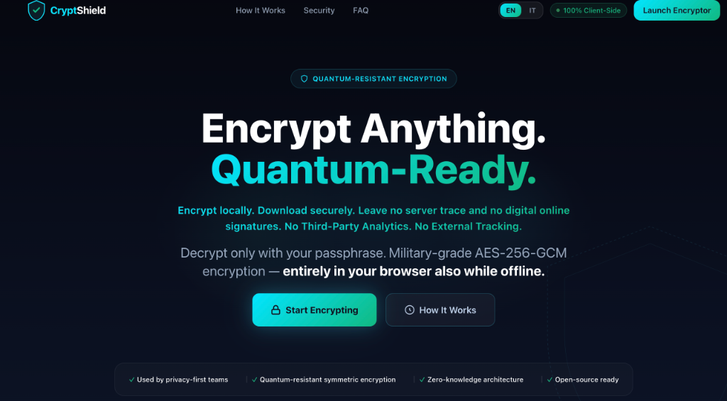 CryptShield — Quantum-Resistant Encryption