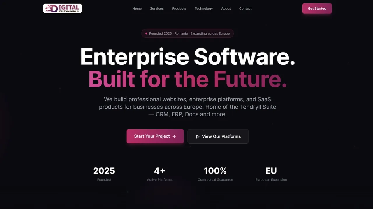 Premium Software Company Presentation Website template preview