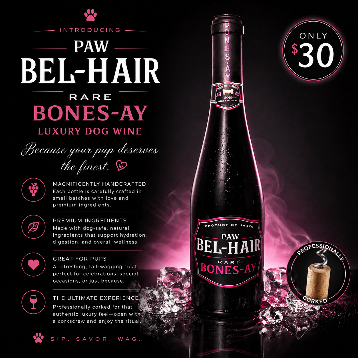 Bones-ay Wine - Luxury Dog Wine