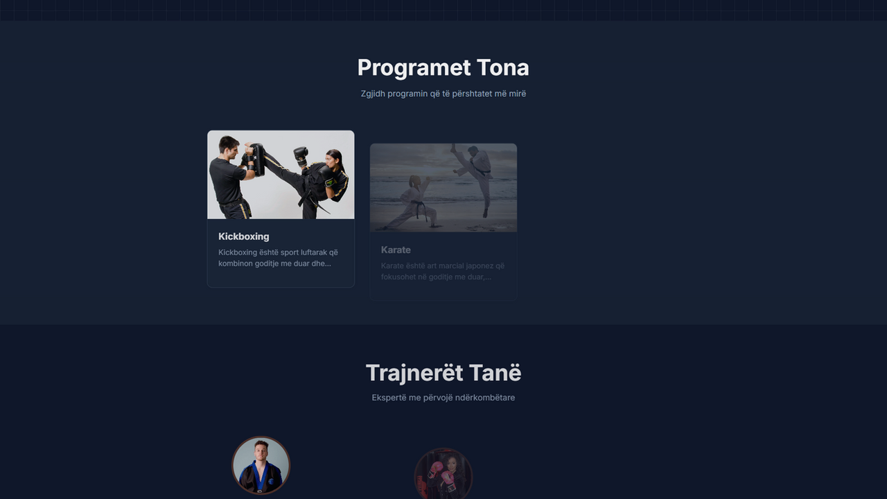 Martial Arts - School Management system template preview