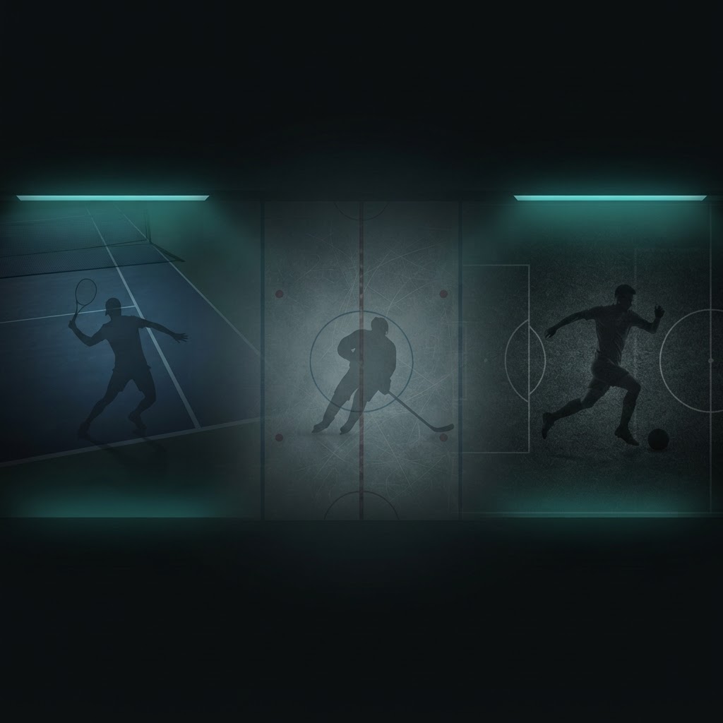 Tennis, hockey and football performance background