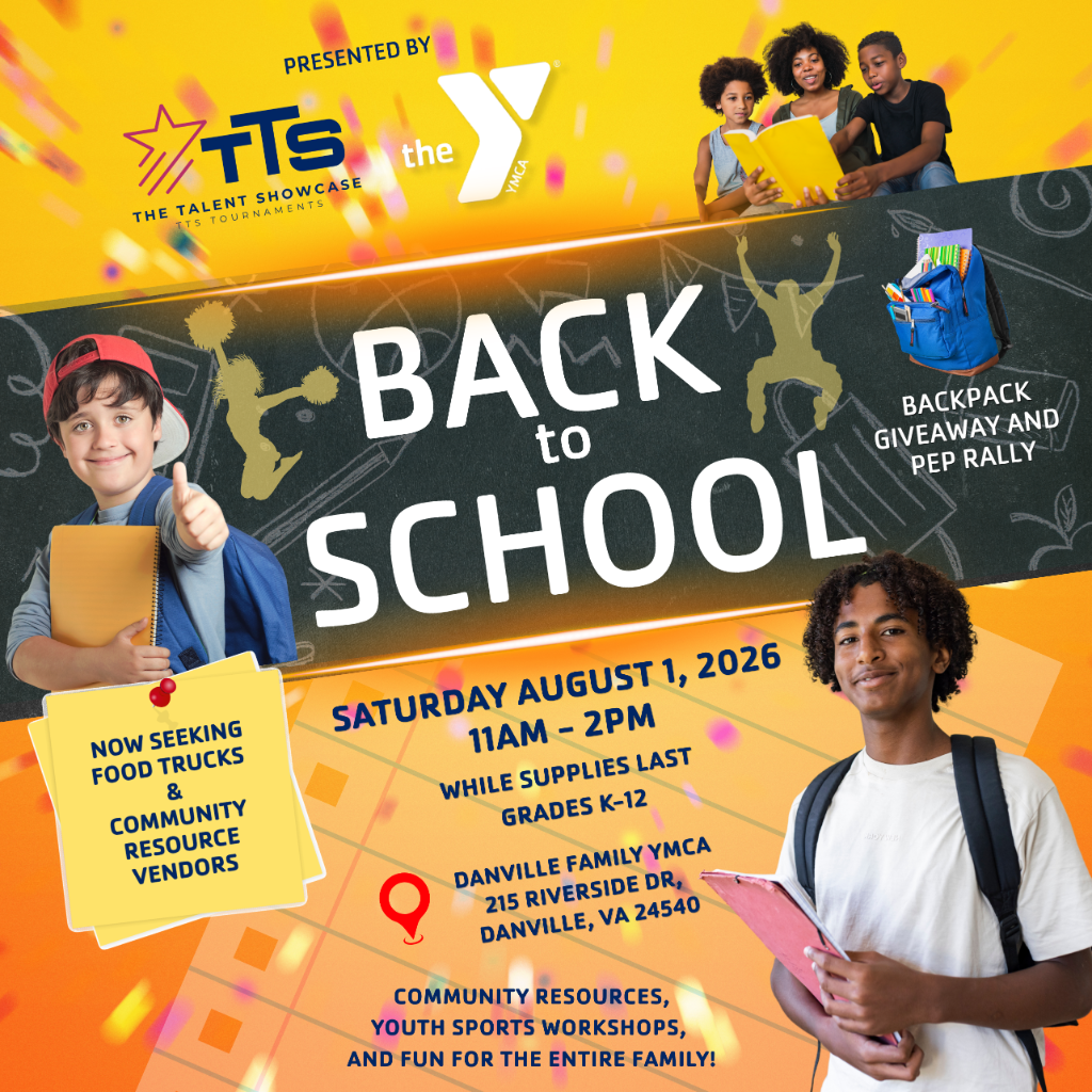 Back to School Backpack Giveaway and Pep Rally flyer