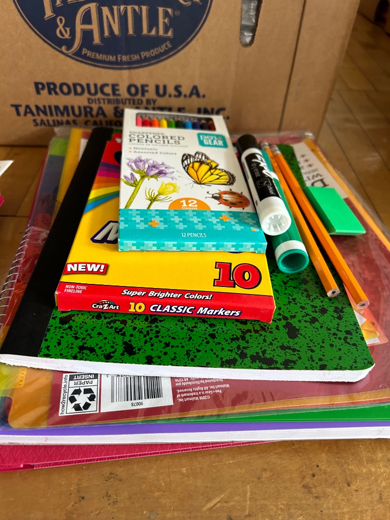 Prepping the school supplies