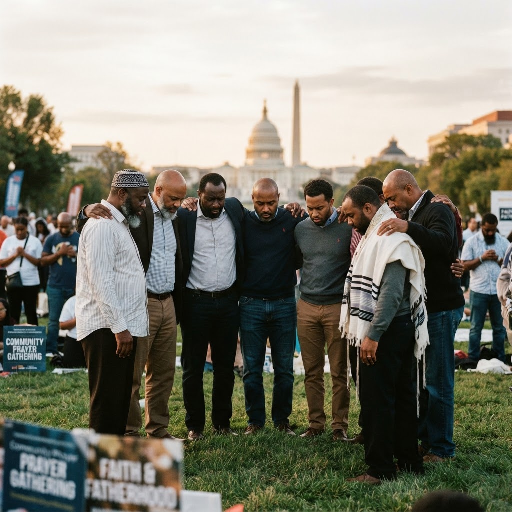 Fathers gathered in prayer