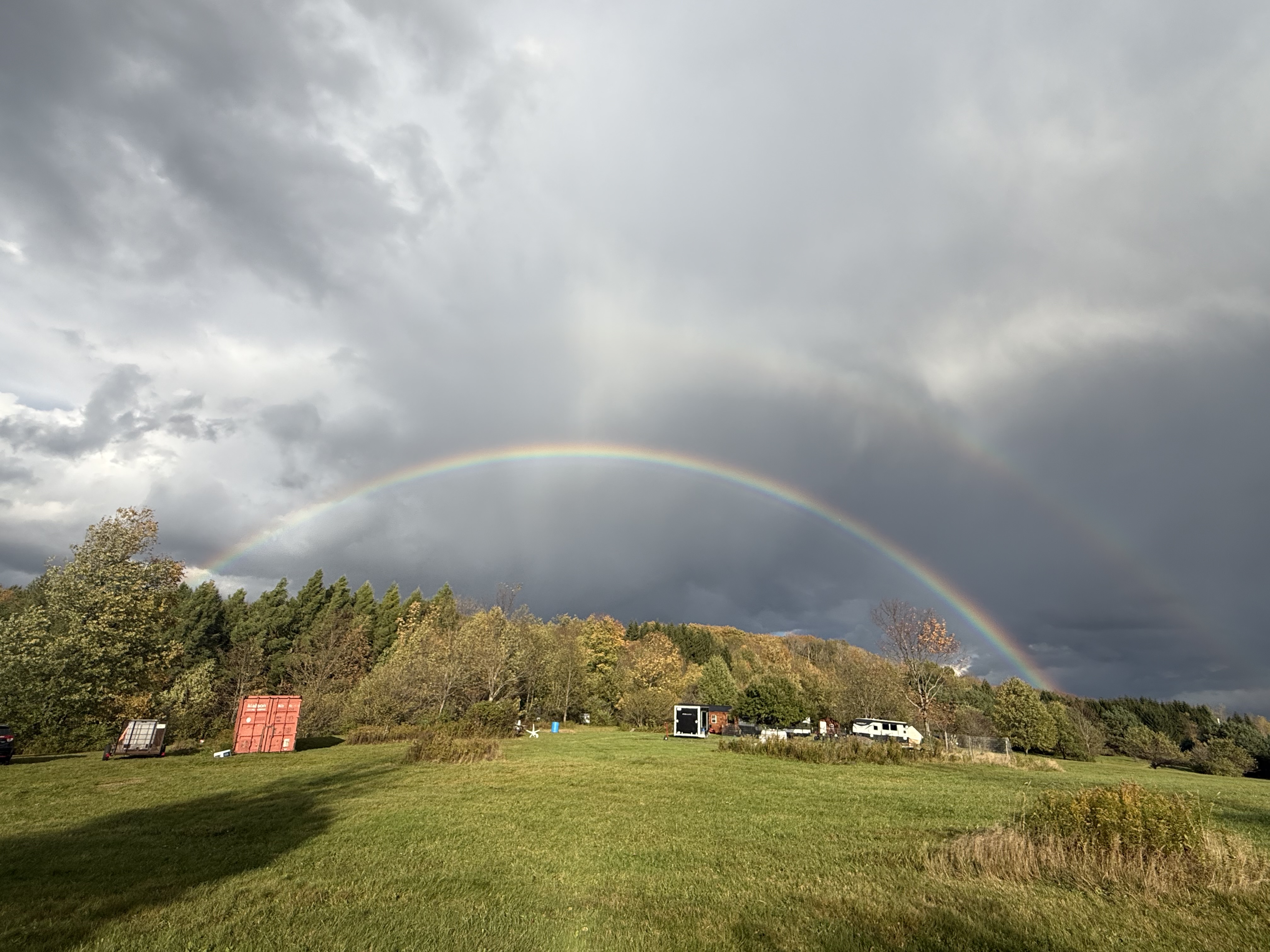 Double Rainbow Over the Meadow