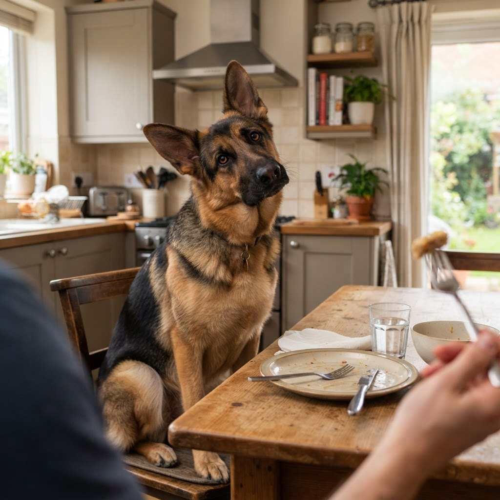 German Shepherd - Begging at the Table