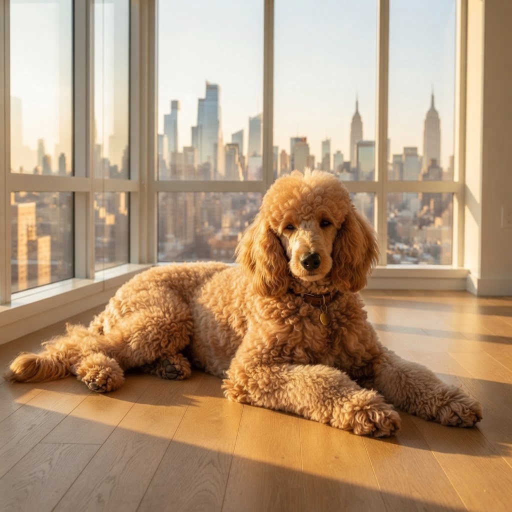 Standard Poodle - Lying in Sunny Floor Spot