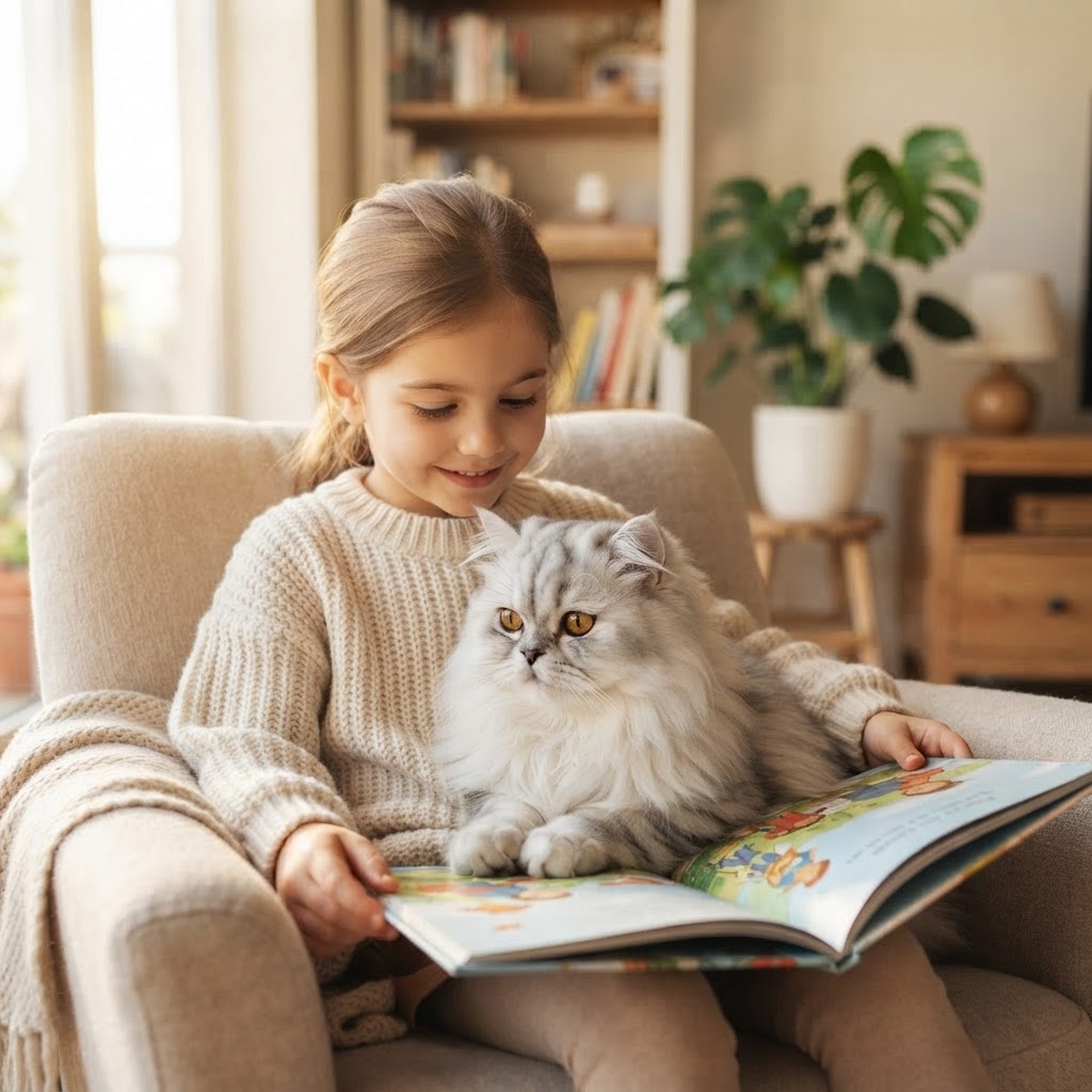 Sitting on a child's lap during storytime