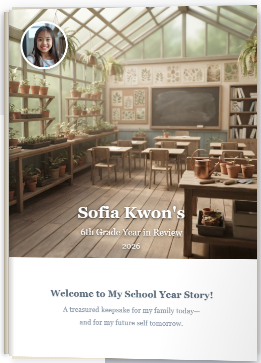 A real ClassBook cover for a 6th Grade school year