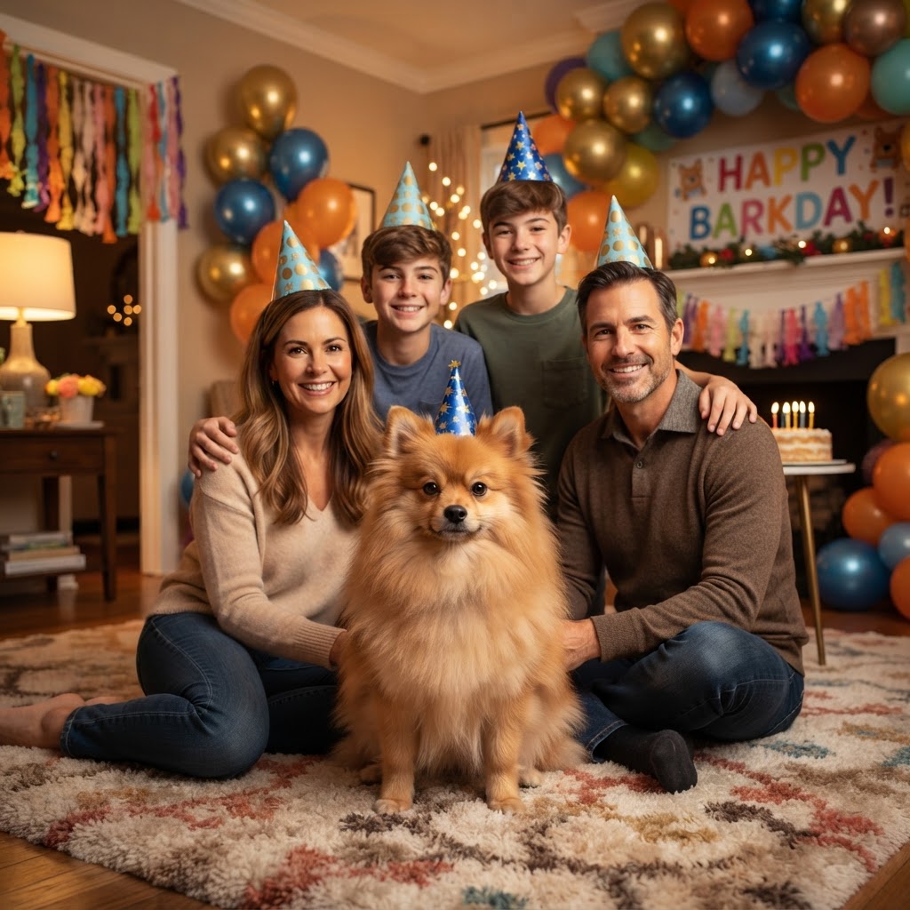 Center of the family birthday group photo