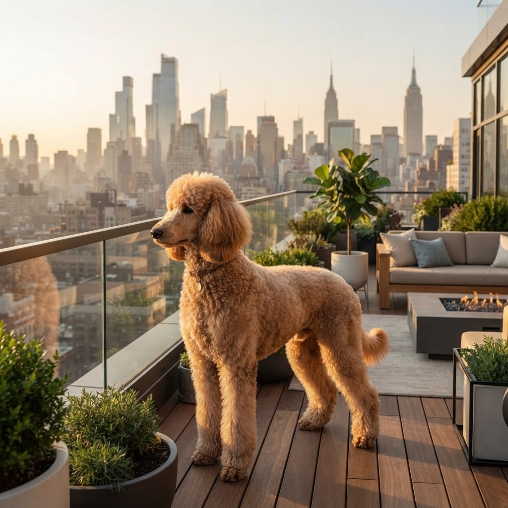 Standard Poodle - On Rooftop Terrace