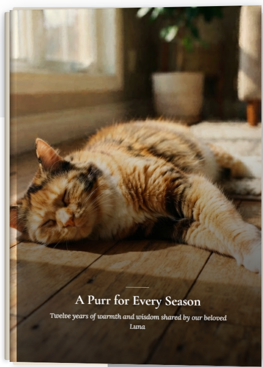 A calico cat — a purr for every season, and clearly in charge