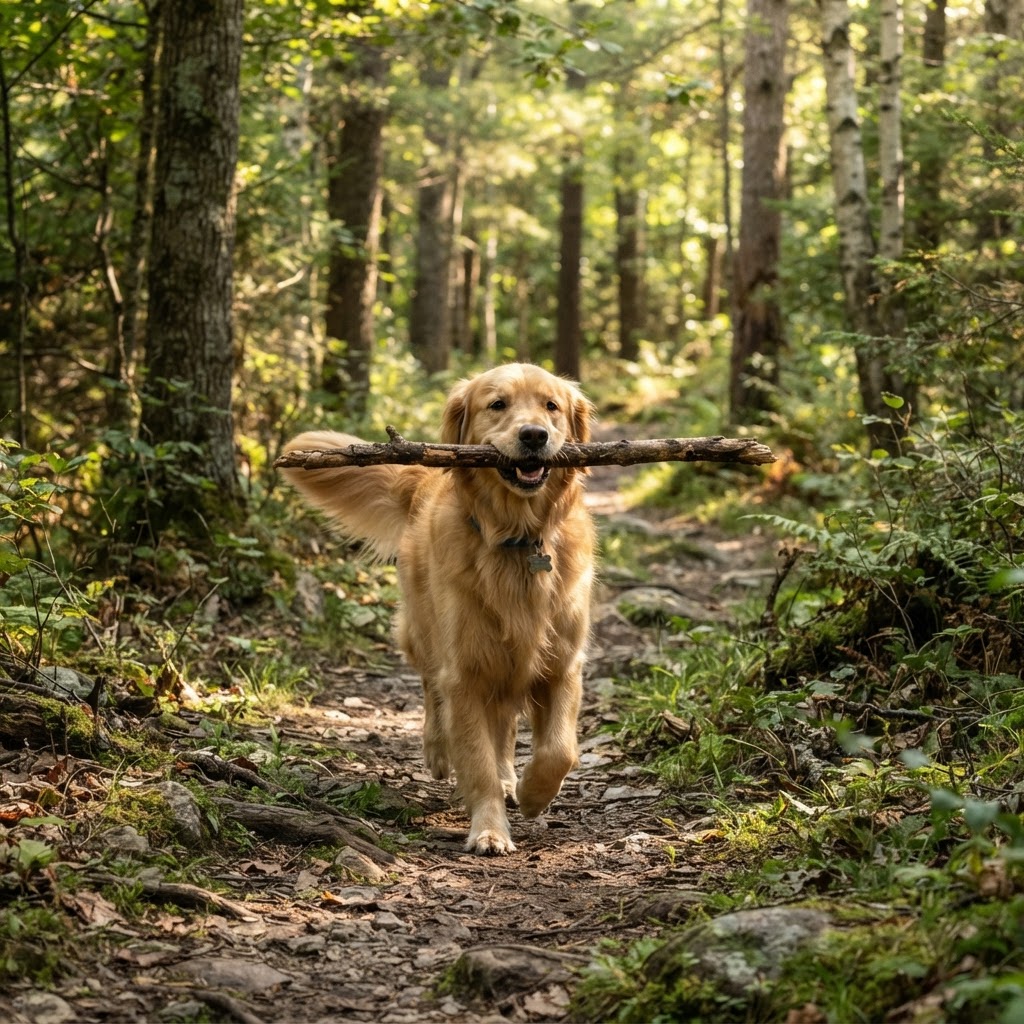 Golden Retriever - Carrying a Stick