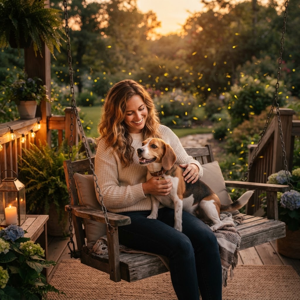 Porch swing evening