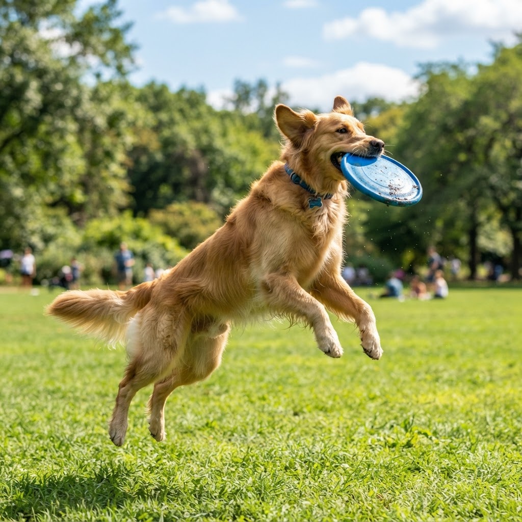 Golden Retriever - Catching Frisbee