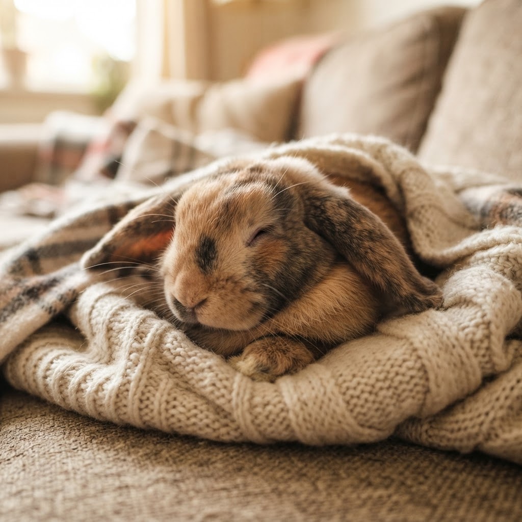 Napping in a Blanket Nest