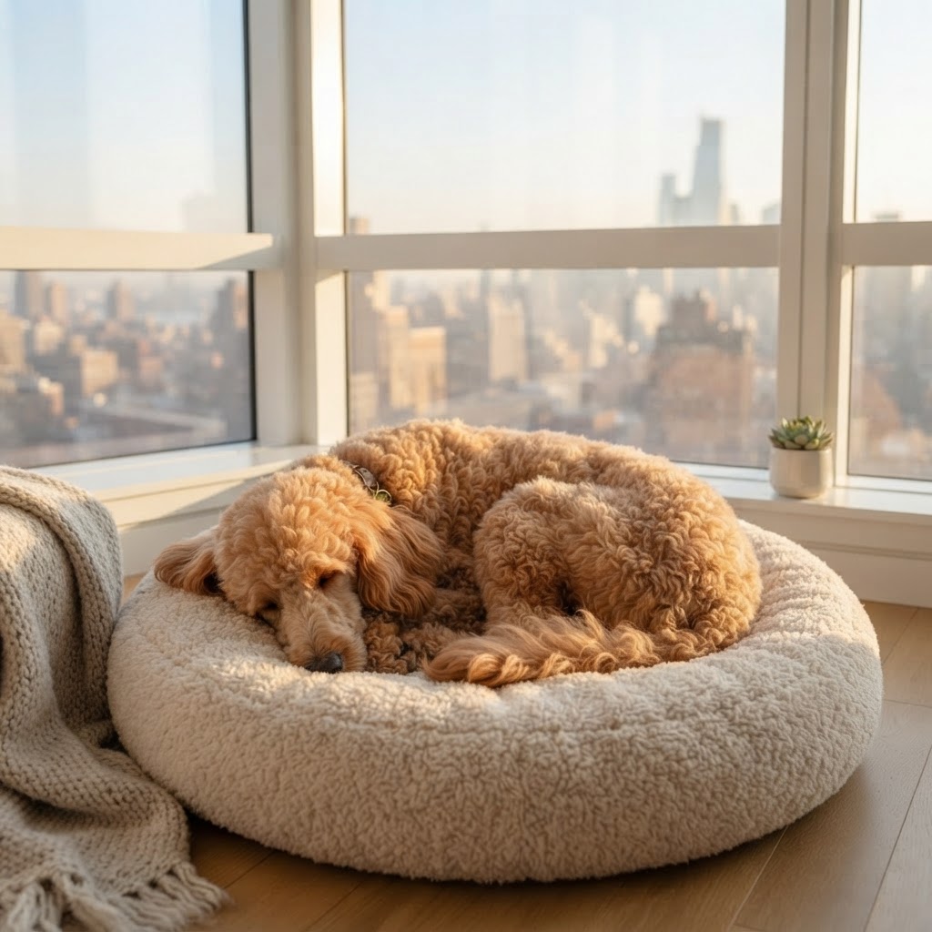Standard Poodle - Sleeping on Dog Bed