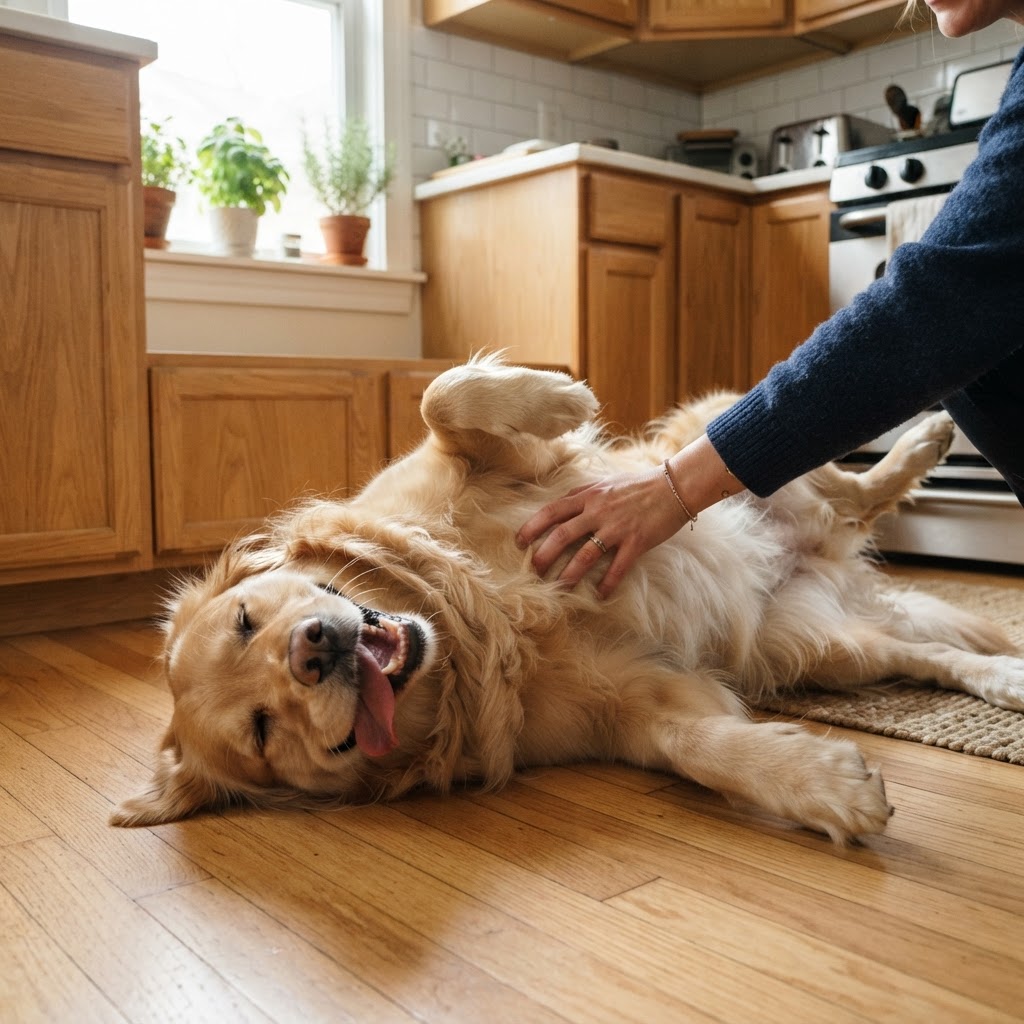 Golden Retriever - Getting Belly Rub