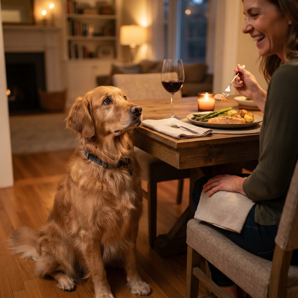 Golden Retriever - Begging at Table