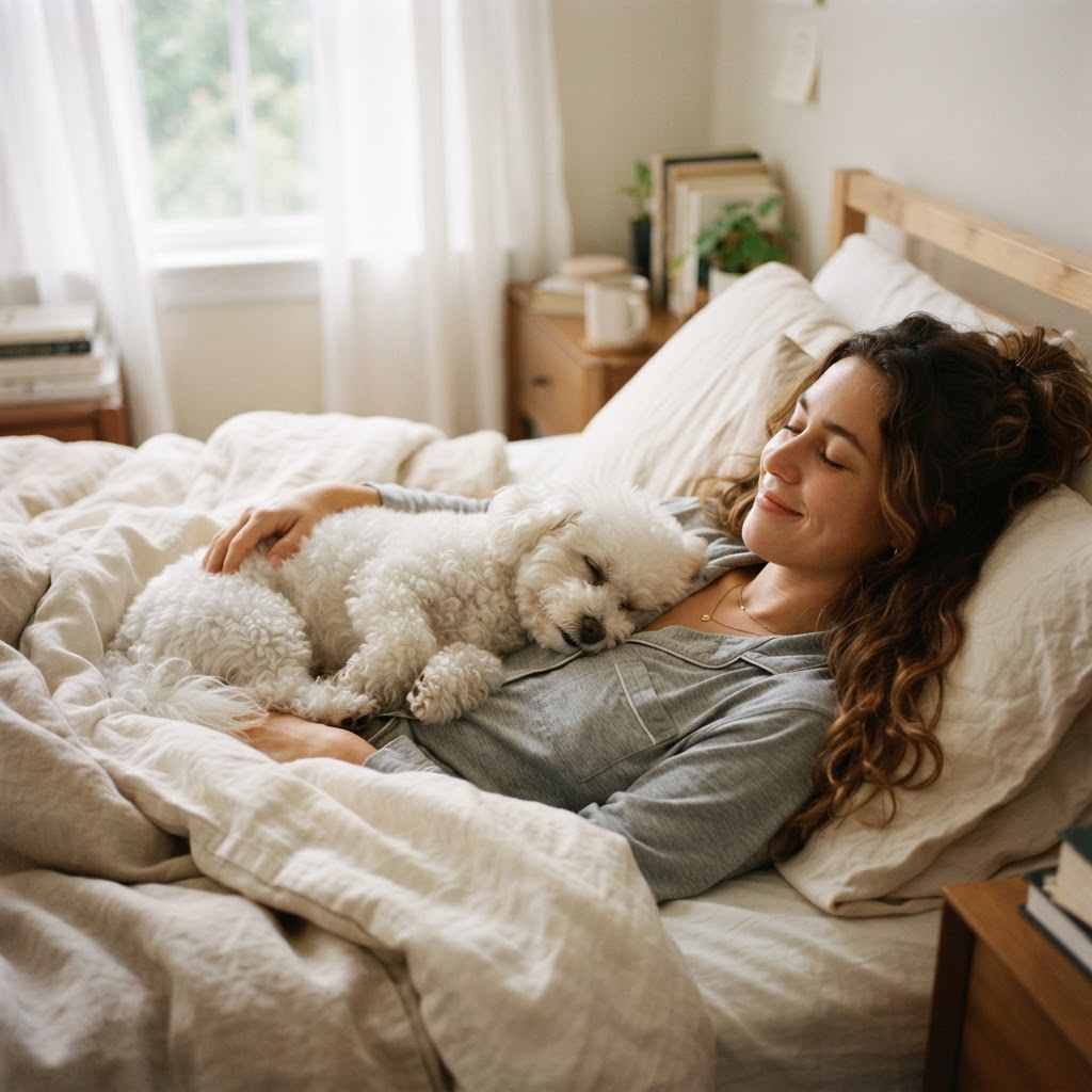Bichon Frise - Morning in Bed